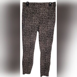 Spanx Sz L Jean-ish Ankle Leggings Women's High Waist Snakeskin Print Retro Pant